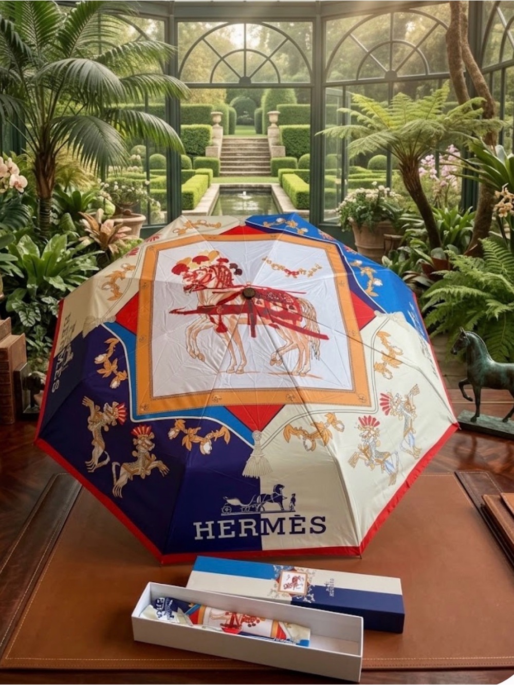 Hermes Grand Apparat Umbrella No Tag New in box as pictured